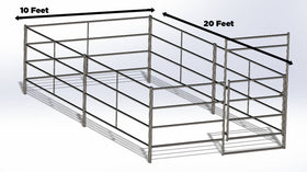 Two 10X20 Side by Side Stall Kit (4 Rail) - 0