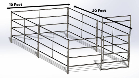 Two 10X20 Side by Side Stall Kit (4 Rail)