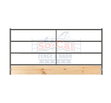 Premium 10x5 Horse Corral Panel +WOOD INSERT CLAMPS (5 Rail) 1-5/8" 14 Gauge