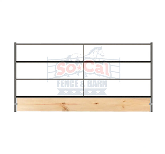 Premium 10x5 Horse Corral Panel +WOOD INSERT CLAMPS (5 Rail) 1-5/8" 14 Gauge
