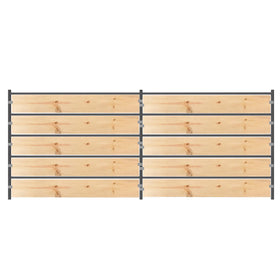 Premium 12x5 Horse Corral Panel + WOOD INSERT CLAMPS (5 Rail) 1-5/8" 14 Gauge