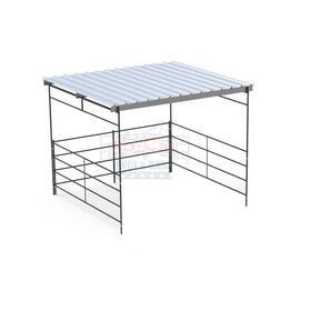 12x12 Horse Shelter Kit | Flat Roof | 4-Rail