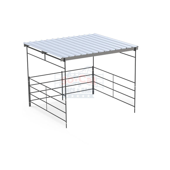 12x12 Horse Shelter Kit | Flat Roof | 4-Rail
