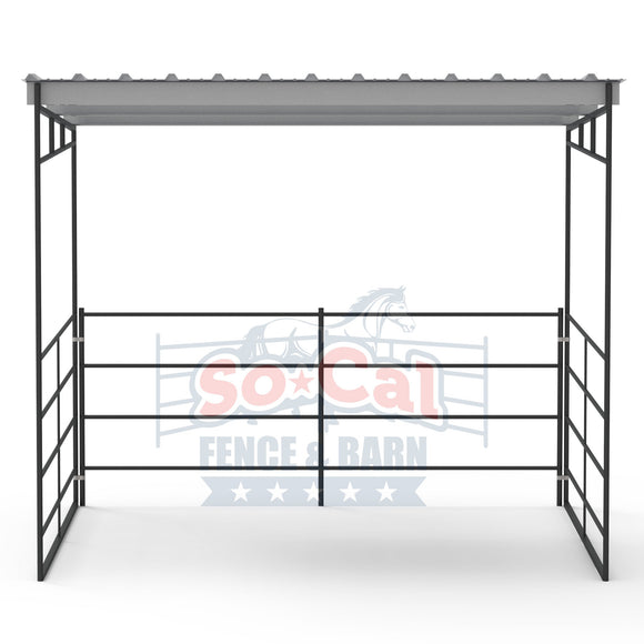 horse shade shelter cover made out of metal