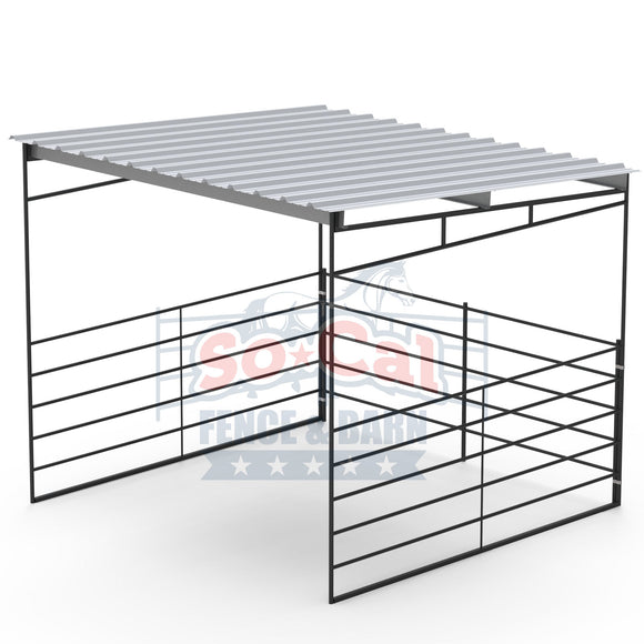 12x12 Horse Shelter Kit | Sloped Roof | Powder-Coated