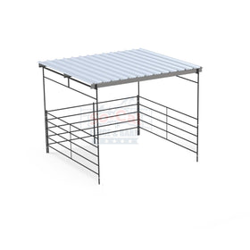 12x12 Horse Shelter Kit |Flat Roof | 5-Rail