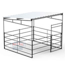 portable horse stall kit with a sloped roof cover made with 14-gauge steel