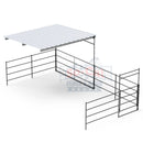 12X24 Add-On Stall with 12x12 Sloped Cover (4 Rail)-1