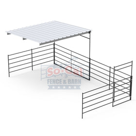 12X24 Add-On Stall with 12x12 Sloped Cover (5 Rail)