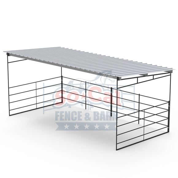 12x24 Horse Shelter Kit | Sloped Roof | Powder-Coated