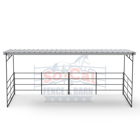 12x24 Horse Shelter Kit | Sloped Roof | Powder-Coated