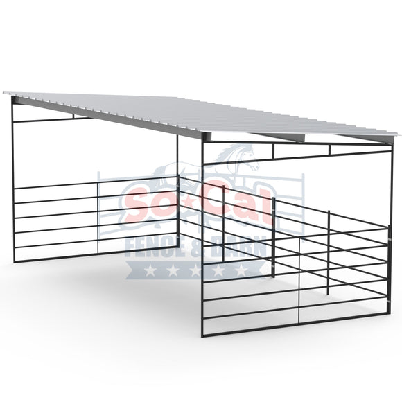 12x24 Horse Shelter Kit | Sloped Roof | Powder-Coated