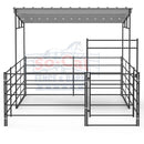 12x24 Horse Stall with 12x12 Sloped Cover (5 Rail)-3
