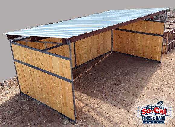 12x24 Loafing Shed (3 Walls) Wood Not Included