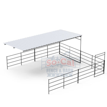 add on horse stall kit with a sloped roof