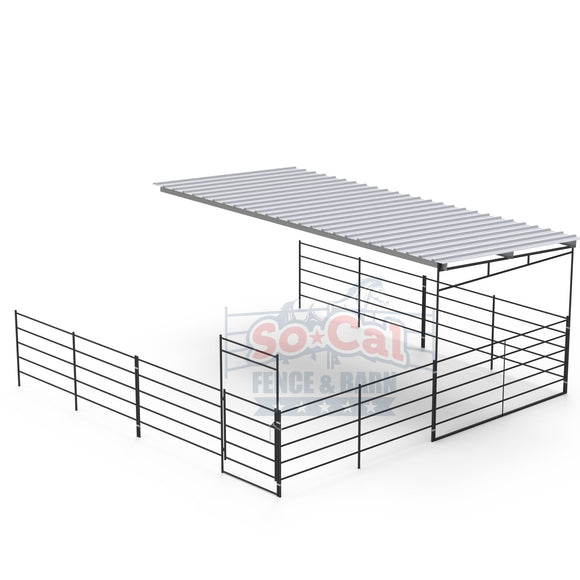 24x24 horse stall kit with sloped roof cover