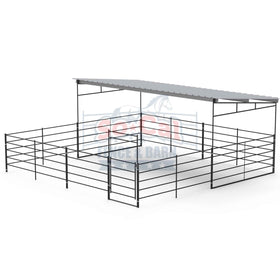 24x24 horse stall with shade