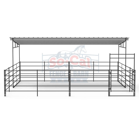 24x24 horse stall with shade shelter