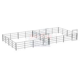 Two 24x24 Horse Stalls Side-by-Side (4-rail)