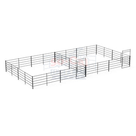 Two 24x24 Horse Stalls Side-by-Side (5-rail)