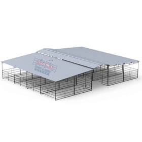 Mare Motel with (8) 12x24 Stalls *FULLY COVERED* and 12ft Breezeway 4-Rail