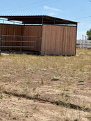 24x24 Stall with 12x24 Loafing Shed (3 Walls) 4-Rail Wood Not included-2