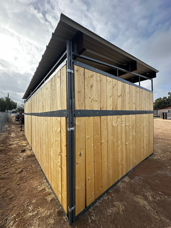 12x24 Loafing Shed (3 Walls) Wood Not Included