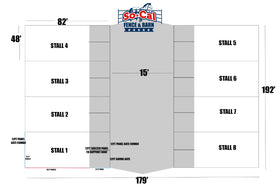 The MEGA MOTEL - 8-Stall Mare Motel - 48x82 Stalls - 15ft Breezeway - 0