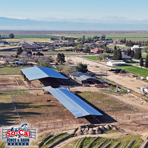 The MEGA MOTEL - 8-Stall Mare Motel - 48x82 Stalls - 15ft Breezeway