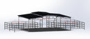 Mare Motel with (4) 24x24 Stalls with 12x24 Covers and 12ft Breezeway 4-Rail-3