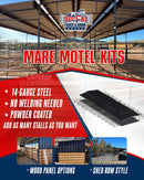 Mare Motel Shed Row with (4) 12x24 Stalls and 12ft Breezeway 4-Rail-7