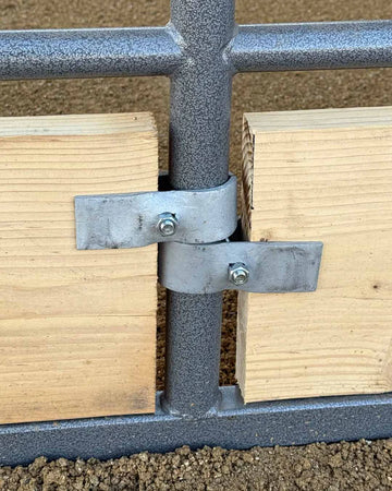 Premium 12x5 Horse Corral Panel + WOOD INSERT CLAMPS (5 Rail) 1-5/8" 14 Gauge - 0