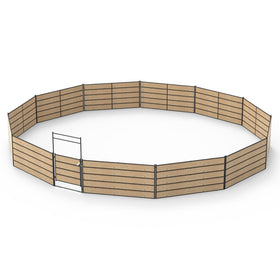 50ft Wood Round Pen Kit With Wooden Panels & Bow Gate (Wood NOT Included) - 0