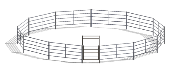 40ft Round Pen (5-Rail) 14-Gauge Steel