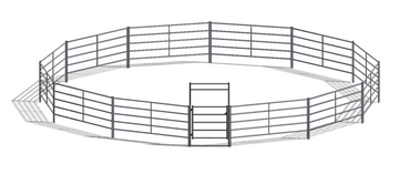 50ft Round Pen (5-Rail) 14-Gauge Steel