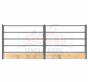 Premium 12x5 Horse Corral Panel WOOD INSERTABLE (5 Rail) 1-5/8" 14 Gauge - 0