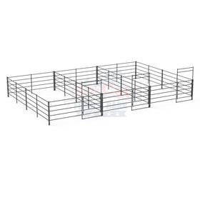 Three 12x24 Horse Stalls Side-by-Side (5-rail)