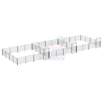 Three 24x24 Horse Stalls Side-by-Side (5-rail)