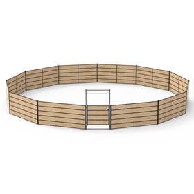 50ft Wood Round Pen Kit With Wooden Panels & Bow Gate (Wood NOT Included)